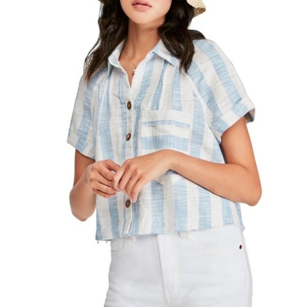 NWOT Free People Away at Sea Striped Top Blouse